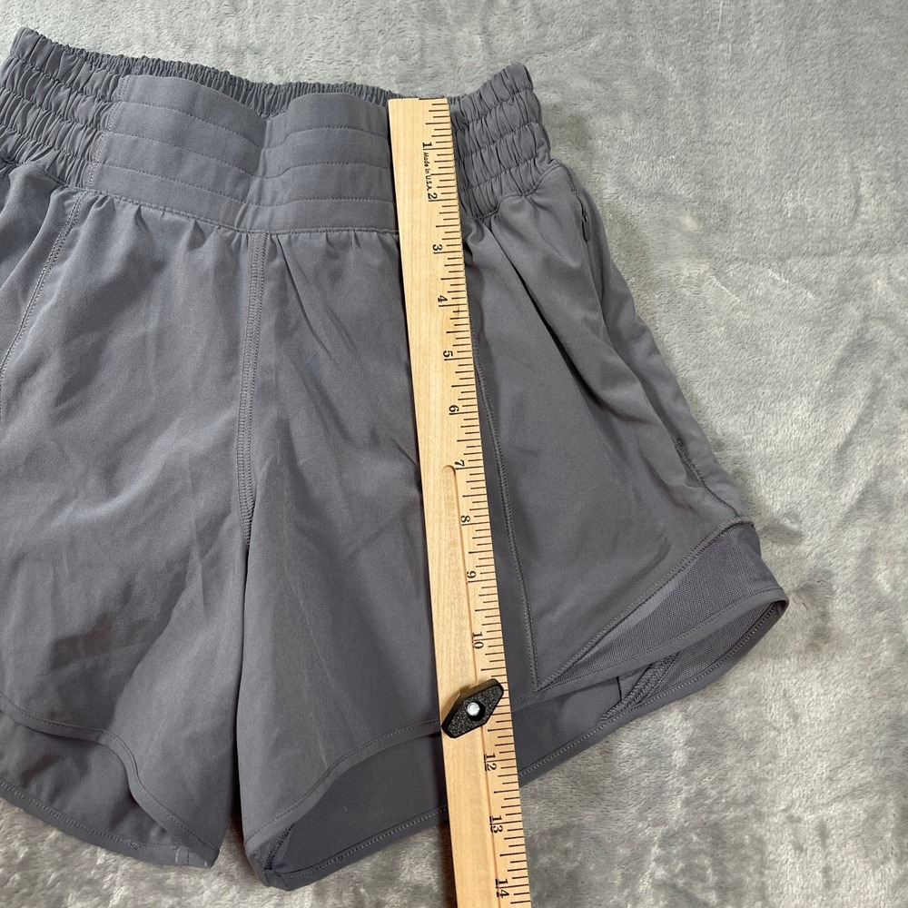 Lululemon Shorts Size 2 Track That High-Rise Lined 3" Grey Smocked Waistband - Picture 3 of 6